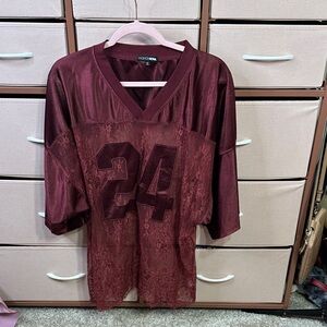 Fashion Nova Maroon Lace Jersey